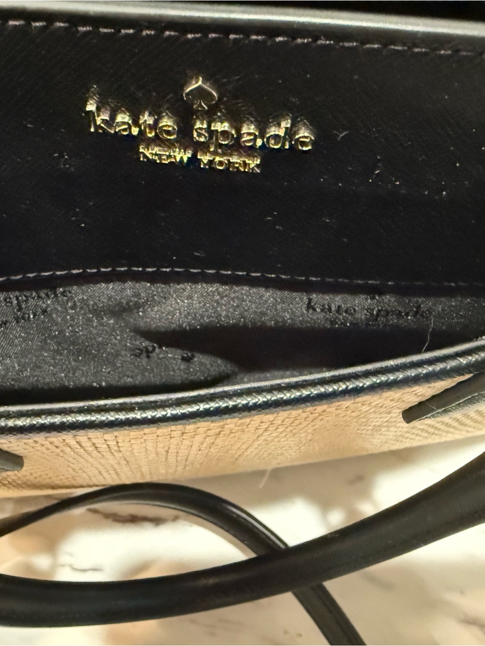 Kate Spade Black & Natural Straw Cameron Satchel - Picture 4 of 7